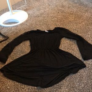 Black dress with long lace sleeves